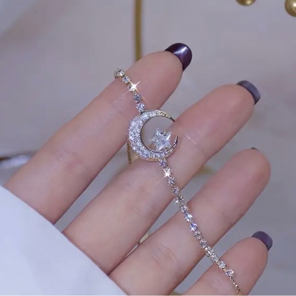 Gold Plated Moon and Star Bracelet - Picture 1 of 5